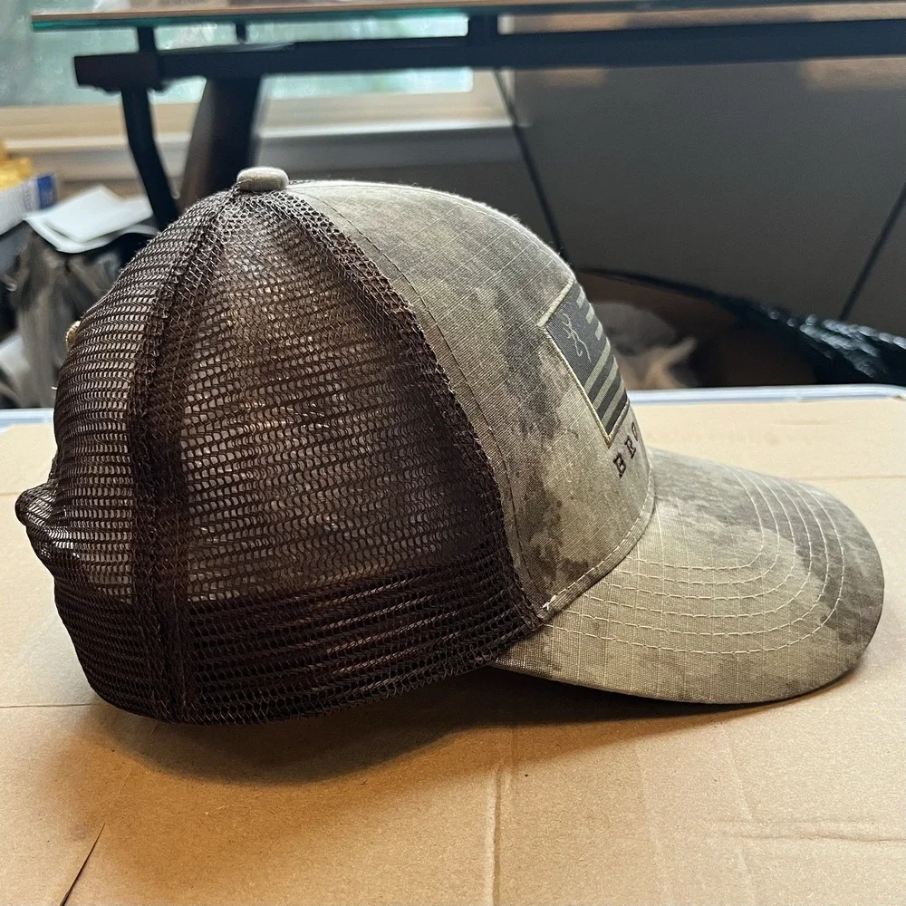 Browning Bozeman Camo Trucker Hat Mesh Back Snapback Buckmark Hunting Cap